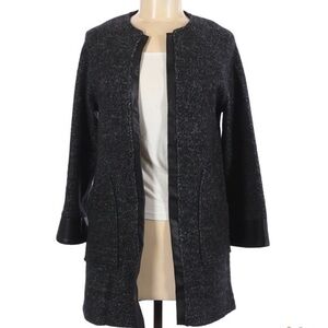 Zara black textured jacket with trim